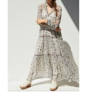 Aanthropologie Romilly Tiered Maxi Dress Floral